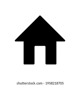 Home or house page thin line icon in solid black. Return to home page. Trendy flat style isolated symbol, sign for: illustration, outline, logo, mobile, app, emblem, design, web, ui, ux. Vector EPS 10
