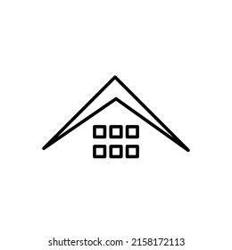 Home or house page thin line icon in black. Return to home page. Flat style isolated symbol, sign for: illustration, outline, banner, logo, mobile, app, design, web, site, ui, ux. Vector EPS 10
