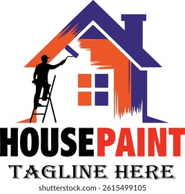 home house paint painting logo design vector illustration template.
