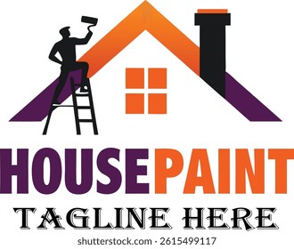 home house paint painting logo design vector illustration template.
