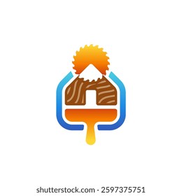 Home House Paint Remodelling and Moulding, Construction Real Estate Logo Design Vector
