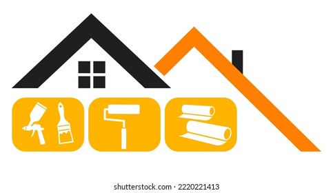 Home and house painting service graphic.