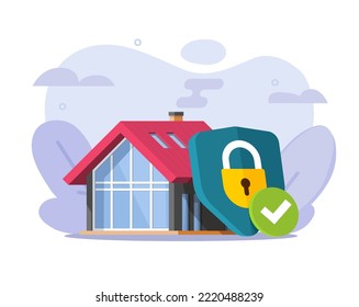 Home house protect insurance shield icon 3d vector or mansion real estate building secure safety graphic illustration, property guard assurance, apartment safeguard defense, family residence care