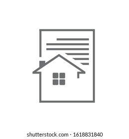 Home House Report Logo Design With Property And Paper Symbol Icon Vector