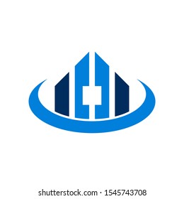 home house residential building estate abstract logo icon design