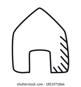 home or house shape over white background, line style, vector illustration