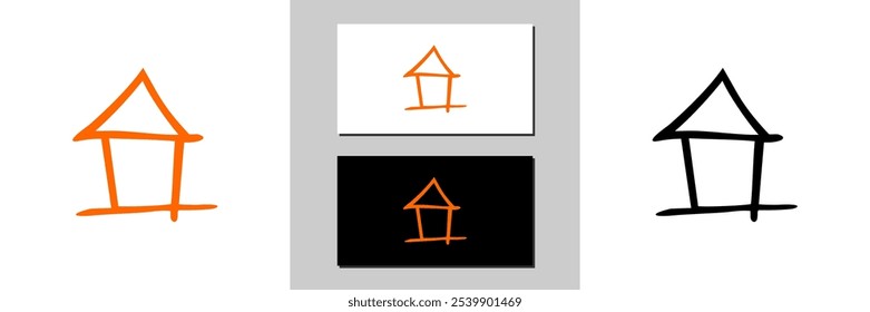 home house sign icon white and black logo