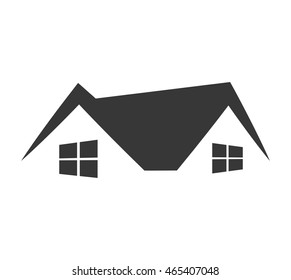 home house silhouette real estate icon. Isolated and flat illustration. Vector graphic