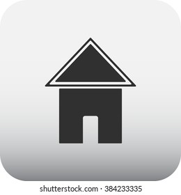 Home house simple icon on square background
