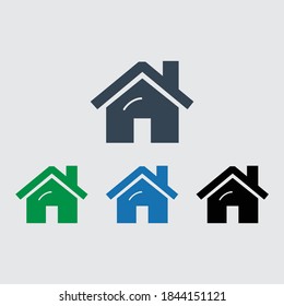 Home, House vector icon set colourful, House vector.