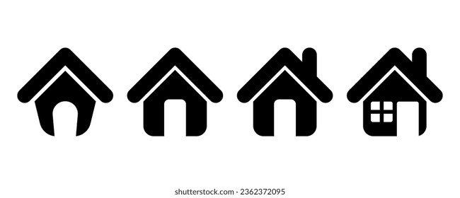 Home, house vector icon set. House pictogram isolated on white background. 