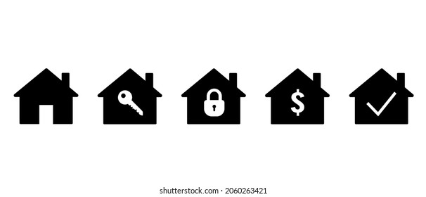 Vektorsymbole von zu Hause und zu Hause