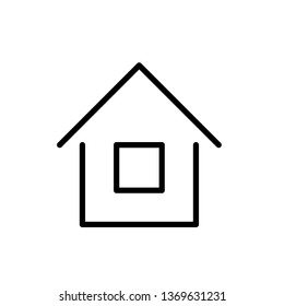 Home, House Vector Thin Icon. Linear UI style. Icon or Web design and Mobile App. One icon from the outline set in Pixel Perfect style. Editable vector stroke. 64x64 Pixel Perfect, 2 px outline