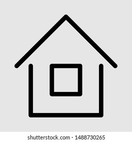 Home, House Vector Thin Icon. Linear UI style. Icon or Web design and Mobile App. One icon from the outline set in Pixel Perfect style. Editable vector stroke. 64x64 Pixel Perfect, 2 px outline