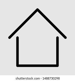 Home, House Vector Thin Icon. Linear UI style. Icon or Web design and Mobile App. One icon from the outline set in Pixel Perfect style. Editable vector stroke. 64x64 Pixel Perfect, 2 px outline