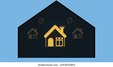 Home, House, villa, mansion, apartment, bungalow real estate background. Residential houses in the background of home icon.