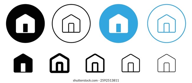 home and house web flat icon set vector on white background