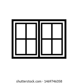 Home, house, window icon in flat design