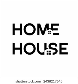 Home, house word design with its symbols.