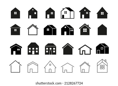 Home, houses and buildings icons, symbols and logos