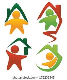 home and human, vector collection of property owners, development and real estate symbols
