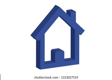 Home icon 3d isolate on white background vector illustration eps8.