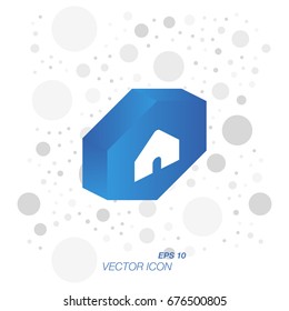 Home icon in 3D isometric style isolated on white background. Symbol for your web design and logo. Vector illustration EPS 10