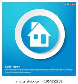 Home Icon Abstract Blue Web Sticker Button
