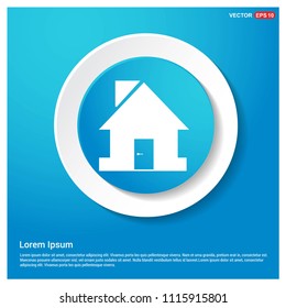 Home Icon Abstract Blue Web Sticker Button - Free vector icon