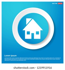 Home Icon Abstract Blue Web Sticker Button - Free vector icon