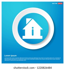 Home Icon Abstract Blue Web Sticker Button - Free vector icon