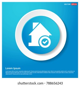 Home Icon Abstract Blue Web Sticker Button