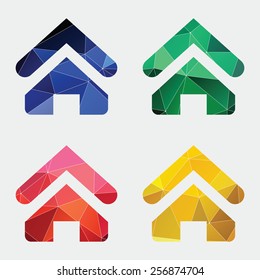 Home icon Abstract Triangle Geometrical background 