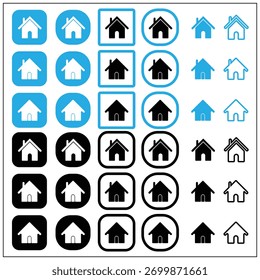 Home-Symbol für Apps und Websites. Web-Home-Symbol. Home-Symbole der Kollektion. Vorlage für Haussymbol