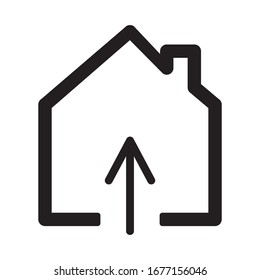 Home icon with arrow. Stay at Home concept. Stop the coronavirus COVID-19 virus