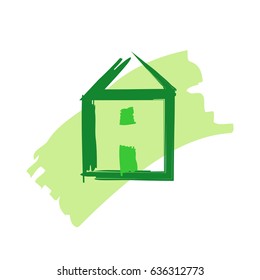 home icon , bio ecology , vector isolated