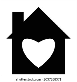 home icon with black color on white backround. home web, the love in home . EPS 10.