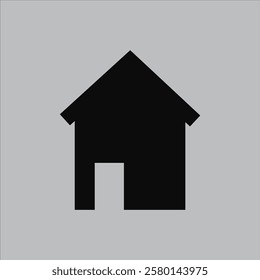 Home Icon Black Color,Vector File Adobe Illustration 