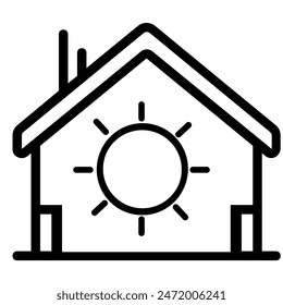 Home icon with black lines