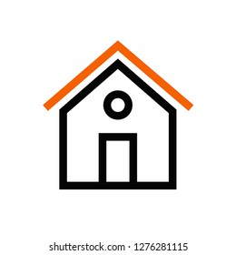 Home icon. Black and red line series.