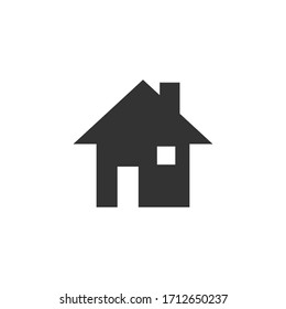 Home icon. Black silhouette isolated on white background. Vector illustration