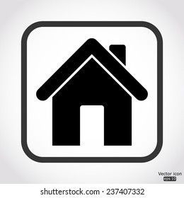 home icon - black vector illustration
