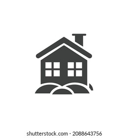 Home Icon Black and White Vector Graphic