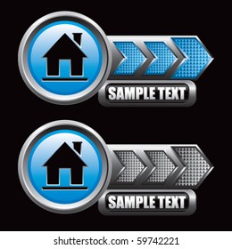 home icon blue and gray arrow nameplates