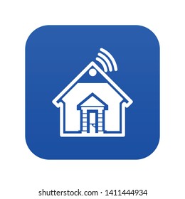Home icon blue vector isolated on white background