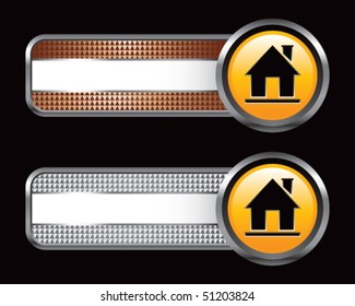 home icon bronze e prata tabulações quadriculadas