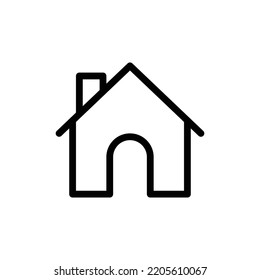 Home icon for building architecture in black outline style