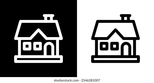 Home icon. Building. Residential. Logos. Concrete. Residence. Draw lines. Black image. Silhouette