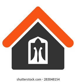 Home icon from Business Bicolor Set. Vector style: bicolor flat symbol, orange and gray colors, rounded angles, white background.
