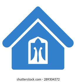 Home icon from Business Bicolor Set. Vector style: flat symbol, cobalt color, rounded angles, white background.